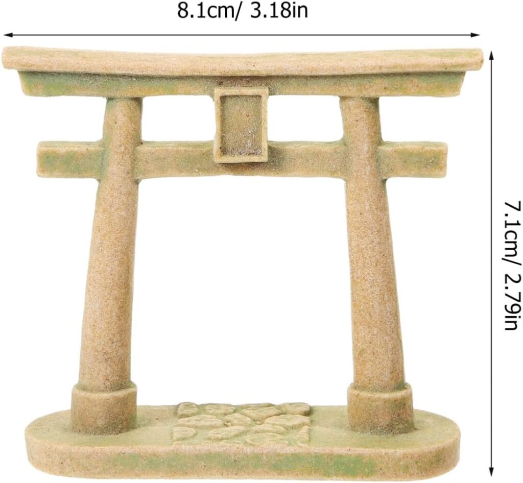 BESPORTBLE Torii Ornaments Torii Wooden Gate Zen Garden Decoration Torii Gate Statue Small Red Torii Gate Shinto Altar Shelf Micro Landscape Decor House Synthetic Resin Japan Mini