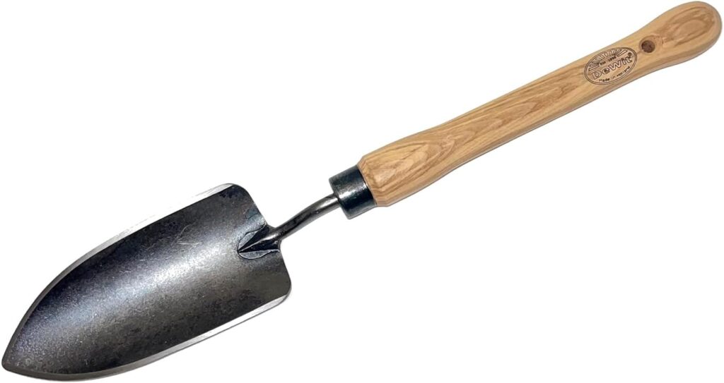 Dewit Trowel with Mid-Size Handle, Garden Tool for Roots and Planting