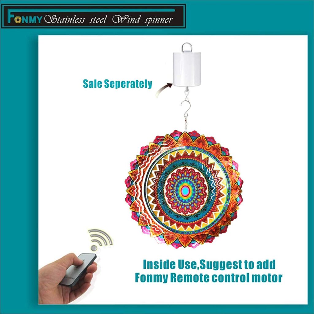 FONMY Stainless Steel Wind Spinner Worth Gift Indoor Outdoor Garden Decoration Crafts Ornaments 12 inch Multi Color Mandala Wind Spinners FONMY Stainless Steel Wind Spinner Worth Gift Indoor Outdoor Garden Decoration Crafts Ornaments 12 inch Multi Color Mandala Wind Spinners