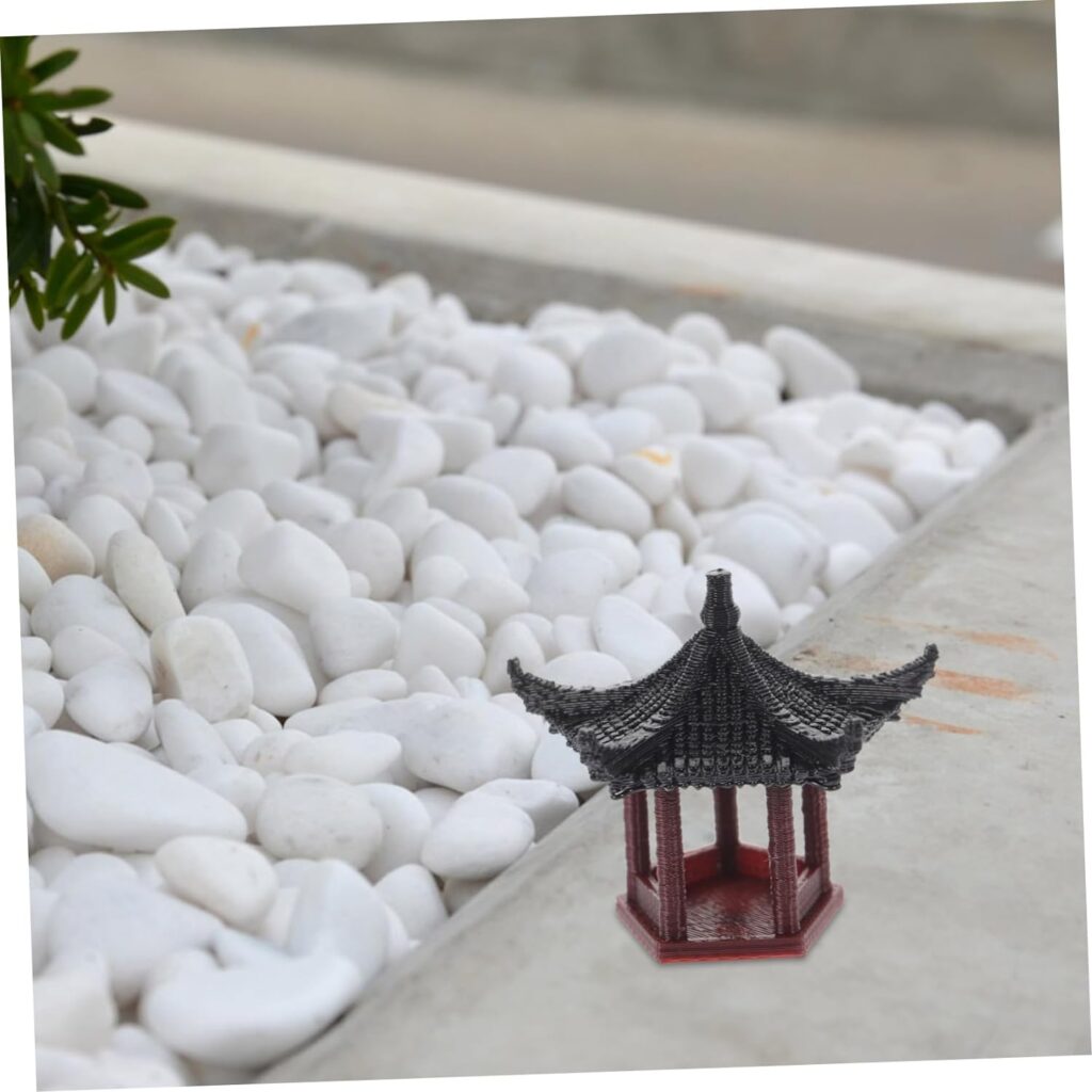 FRCOLOR Gazebo Decoration Fish Tank Pavilion Decor Chinese Temple Statue Japanese Garden Lantern Pagoda Garden Statue Pavilion Model Mini Pavilion Statue Home Decor Asia Plastic Household