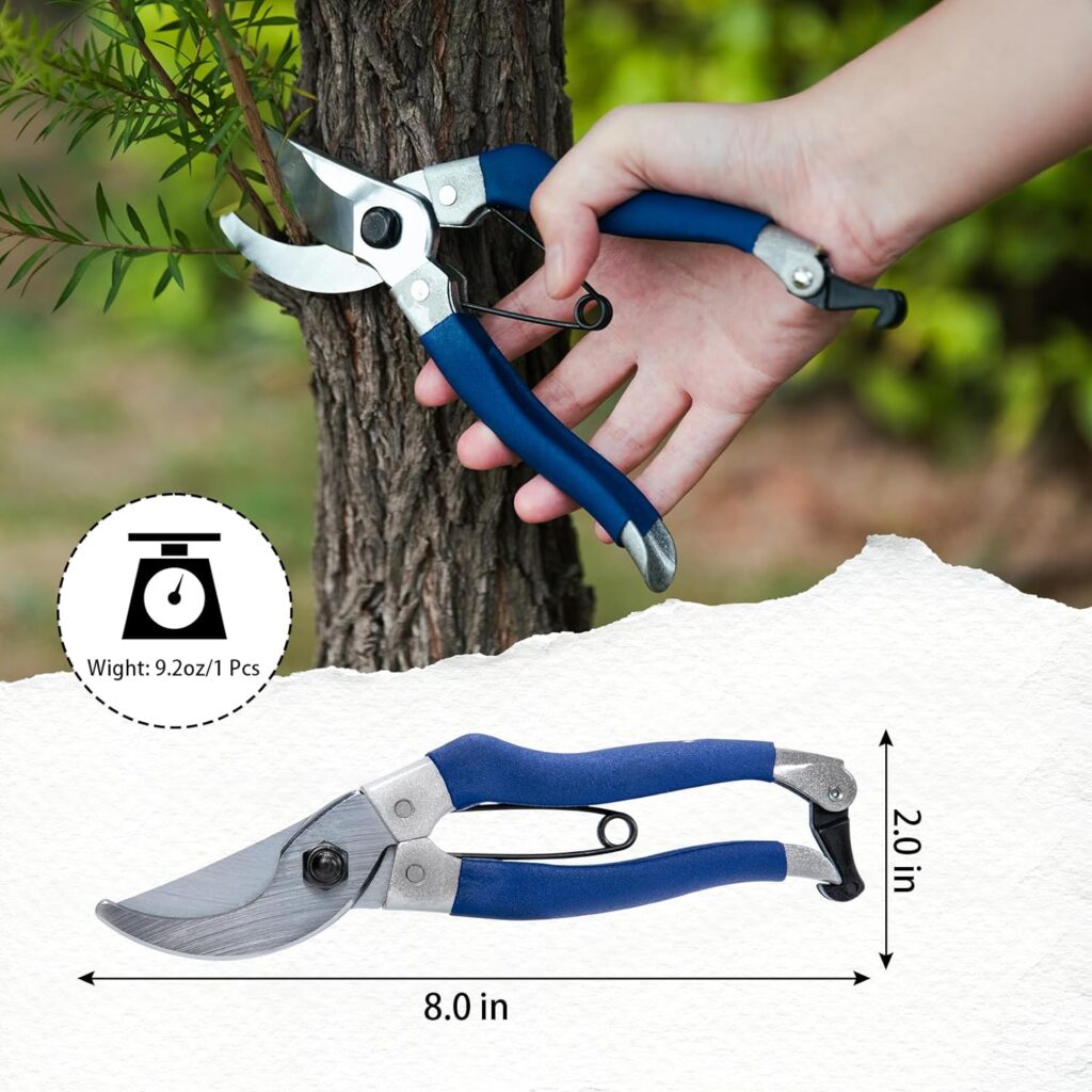 Goture 1-Pack 8.5 Professional Bypass Pruning Shear with SK-5 Steel Blade  An Additional Spring - Premium Garden Hand Pruner, Trimming Scissor, Plant Cutting Shear, Garden Clipper Tool