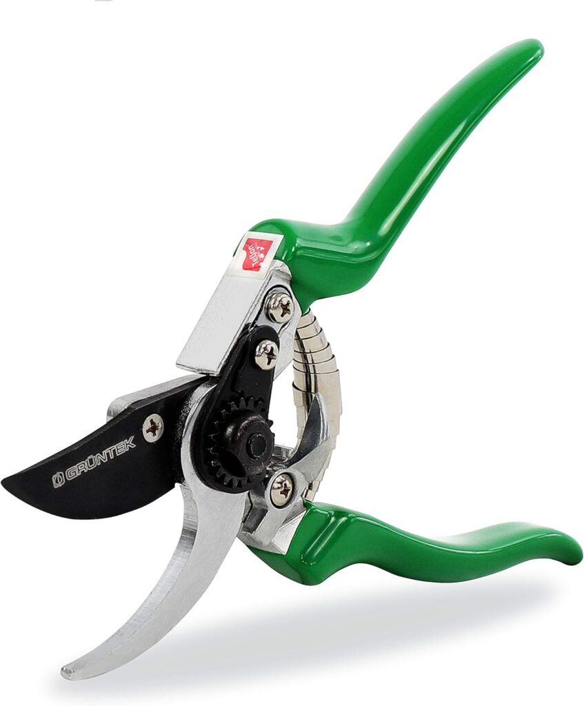 GRÜNTEK BYPASS Garden Pruning Shears FALCON Blade 48 mm / 1.9, Japanese SK5 Steel Blade, TEFLON Coated, Precision Cutting, Ergonomic Handles Garden Pruners