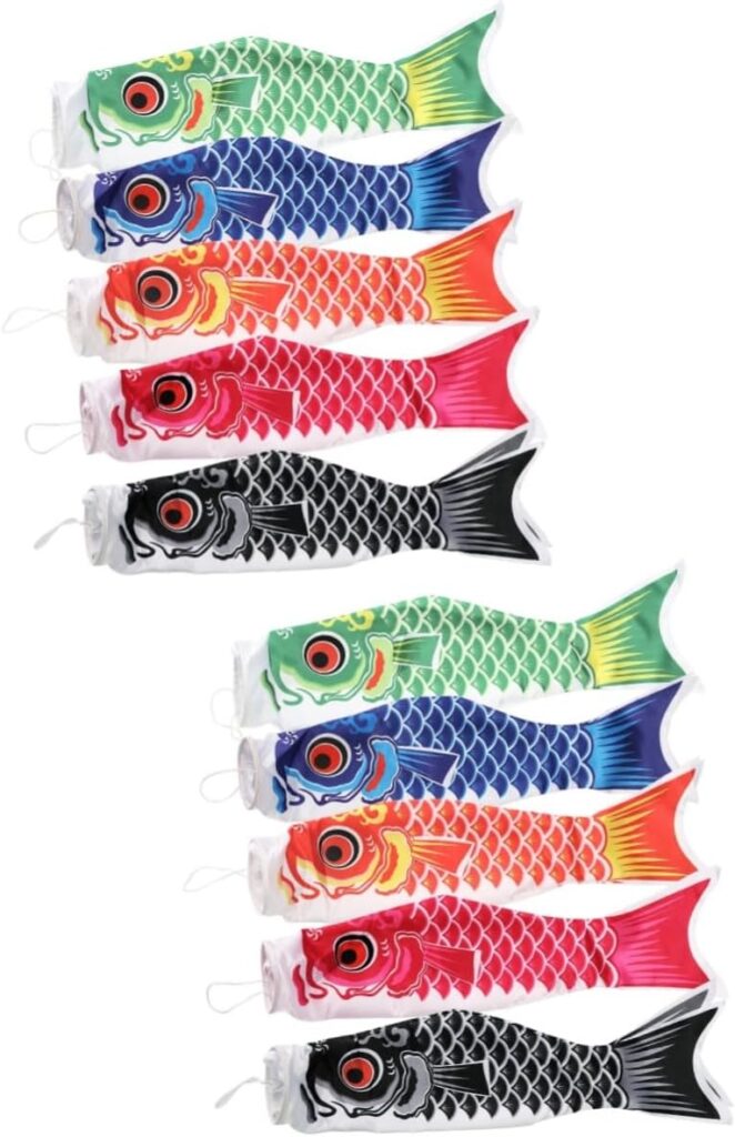 Happyyami 2pcs 5pcs Wind Socks for Outside Windsock Izakaya Room Bunting Japanese Garden Decor Fish Flag Kite Japanese Restaurant Flag Koinobori Outdoor Decor Tour Guide Flag Sculpture Sushi