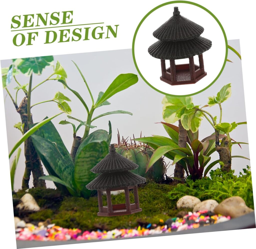 Micro Landscape Gazebo Grace Decor Coworker Fish Tank Accessories an Fittings Micro Landscaping Ornament Japanese Garden Decor Zen Garden Pavilion Statue Pagoda Statue Outdoor Dome