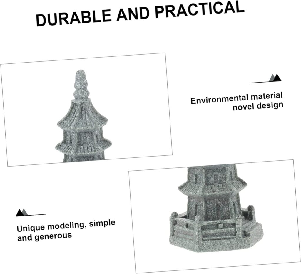 Milisten 1pc Simulated Wenchang Tower Desk Topper Pagoda Statue Landscape Decor Japanese Garden Decor Feng Garden Obelisk Resin Small Home Decor Small Garden Decor Sandstone Modeling Asia