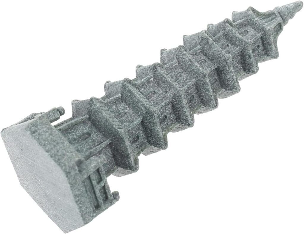 Milisten 1pc Simulated Wenchang Tower Desk Topper Pagoda Statue Landscape Decor Japanese Garden Decor Feng Garden Obelisk Resin Small Home Decor Small Garden Decor Sandstone Modeling Asia