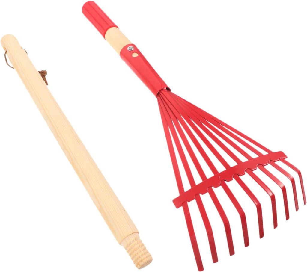 Milisten Childrens Lawn Rake Grip Handle Rakes Heavy Duty Rakes Yard Leaf Rake Lawn Leveling Rake Grass Rakes Landscape Rake Leaf Rake Tool Small Gardening Rakes Japan Travel Iron Leaflet