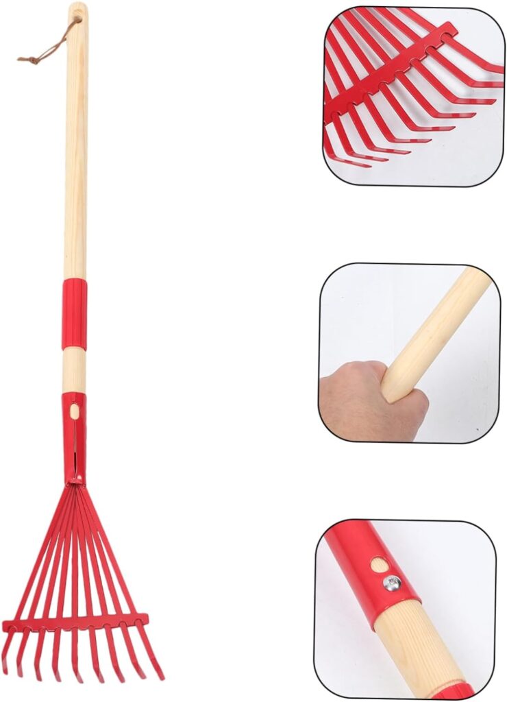 Milisten Childrens Lawn Rake Grip Handle Rakes Heavy Duty Rakes Yard Leaf Rake Lawn Leveling Rake Grass Rakes Landscape Rake Leaf Rake Tool Small Gardening Rakes Japan Travel Iron Leaflet