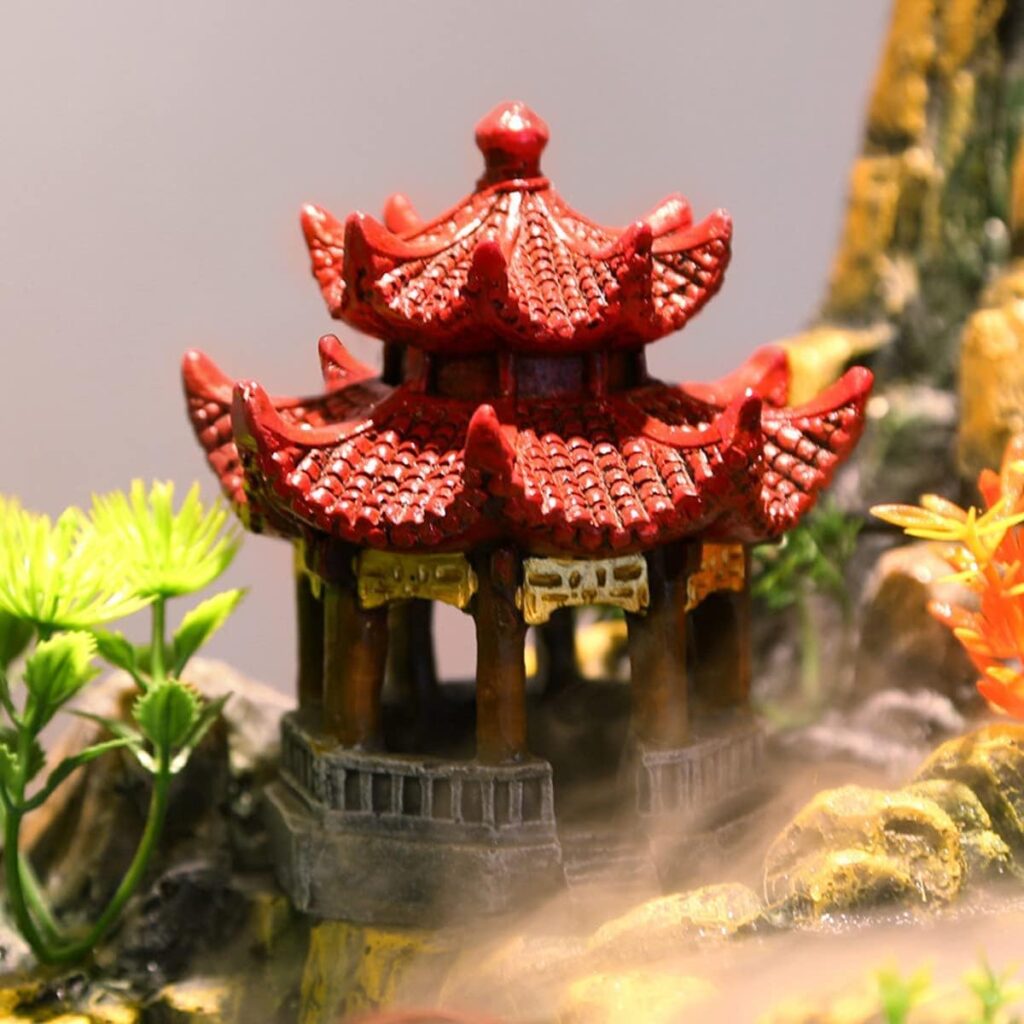 Sdeetesamjun Fairy Garden Accessories Mini Pavilion Pagoda Garden Statue Zen Garden for Desk Japanese Home Office Decor Meditation Accessories