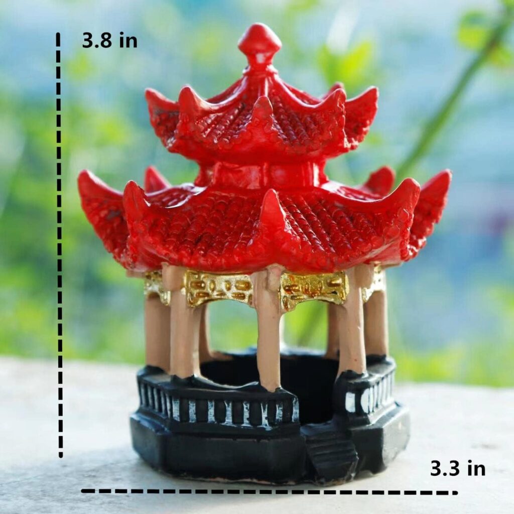 Sdeetesamjun Fairy Garden Accessories Mini Pavilion Pagoda Garden Statue Zen Garden for Desk Japanese Home Office Decor Meditation Accessories