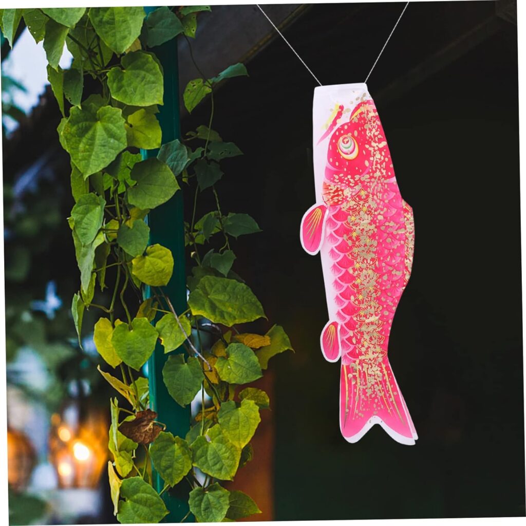 SUPVOX Carp Streamer Hanging Fish Windsock Animal Windsocks Fish Windsocks Carp Wind Flag Gold Decor Koinobori Windsock Windsocks Outdoor Fish Wind Streamer Satin 3d Bronzing Decorate