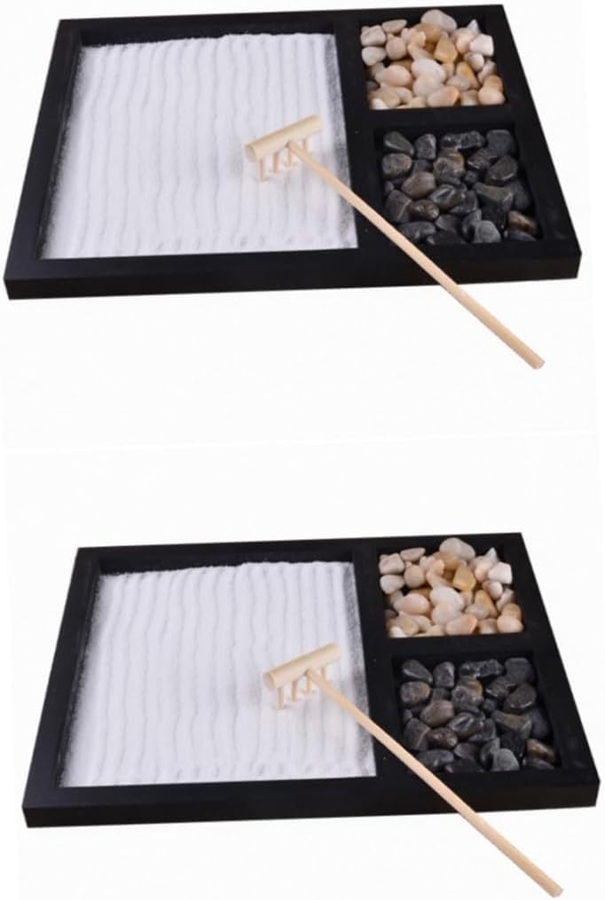 Toyvian 1pc Mini Sand Table Zen Garden Sand Garden Accessories Sand Rake Sand Garden Tools Office Desktop Sandbox Mini Zen Rake Work Desk Decor Office Decor Meditation Garden Japan Wooden