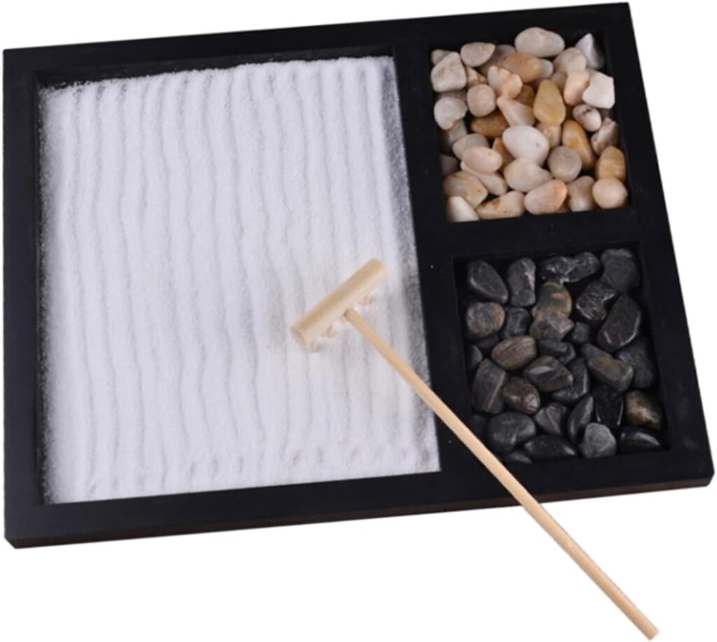 Toyvian 1pc Mini Sand Table Zen Garden Sand Garden Accessories Sand Rake Sand Garden Tools Office Desktop Sandbox Mini Zen Rake Work Desk Decor Office Decor Meditation Garden Japan Wooden