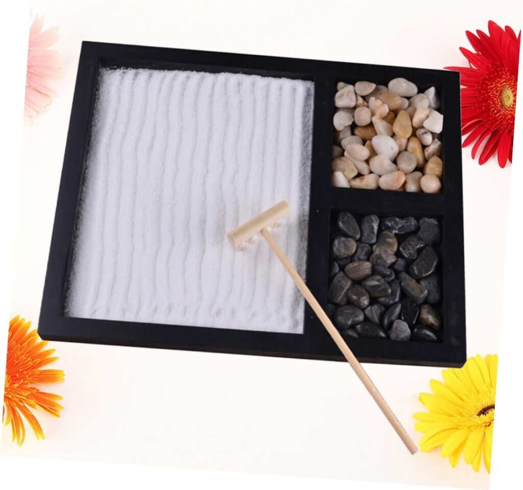 Toyvian 1pc Mini Sand Table Zen Garden Sand Garden Accessories Sand Rake Sand Garden Tools Office Desktop Sandbox Mini Zen Rake Work Desk Decor Office Decor Meditation Garden Japan Wooden