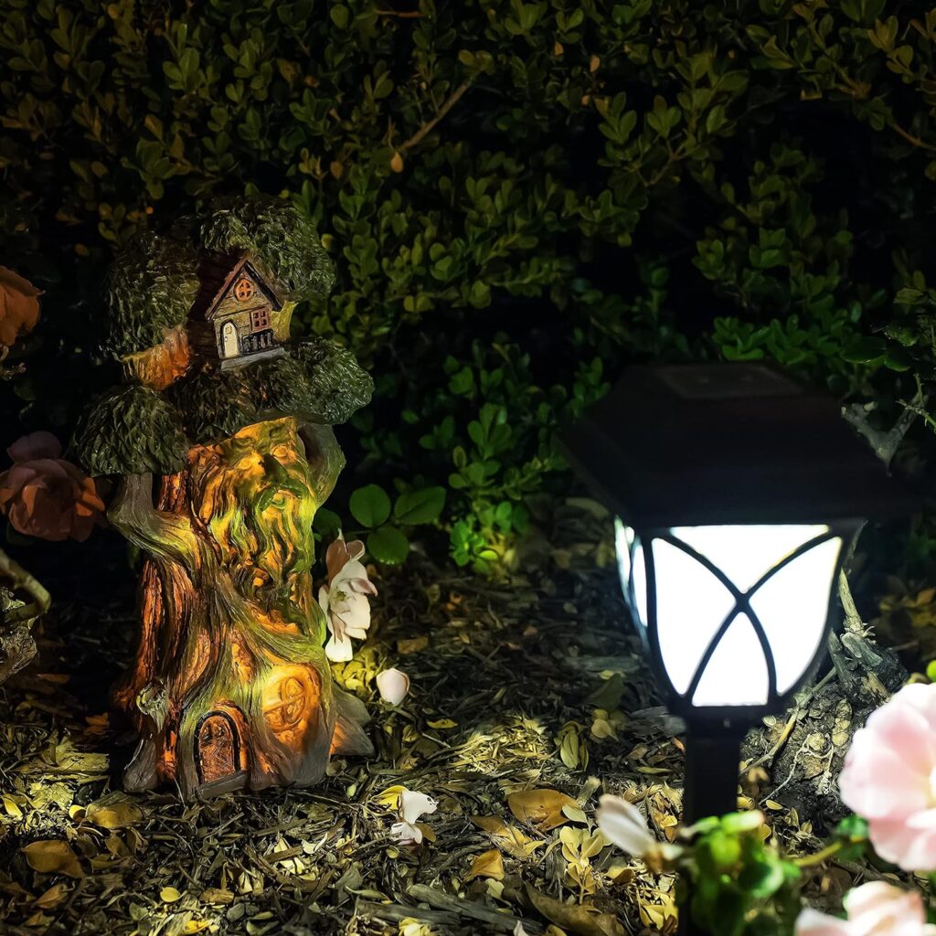 VP Home Mystical Treehouse Solar Light for Home and Outdoor Decor, Mystic Treehouse Solar Powered Flickering LED Garden Light Treehouse Backyard Halloween Decoration