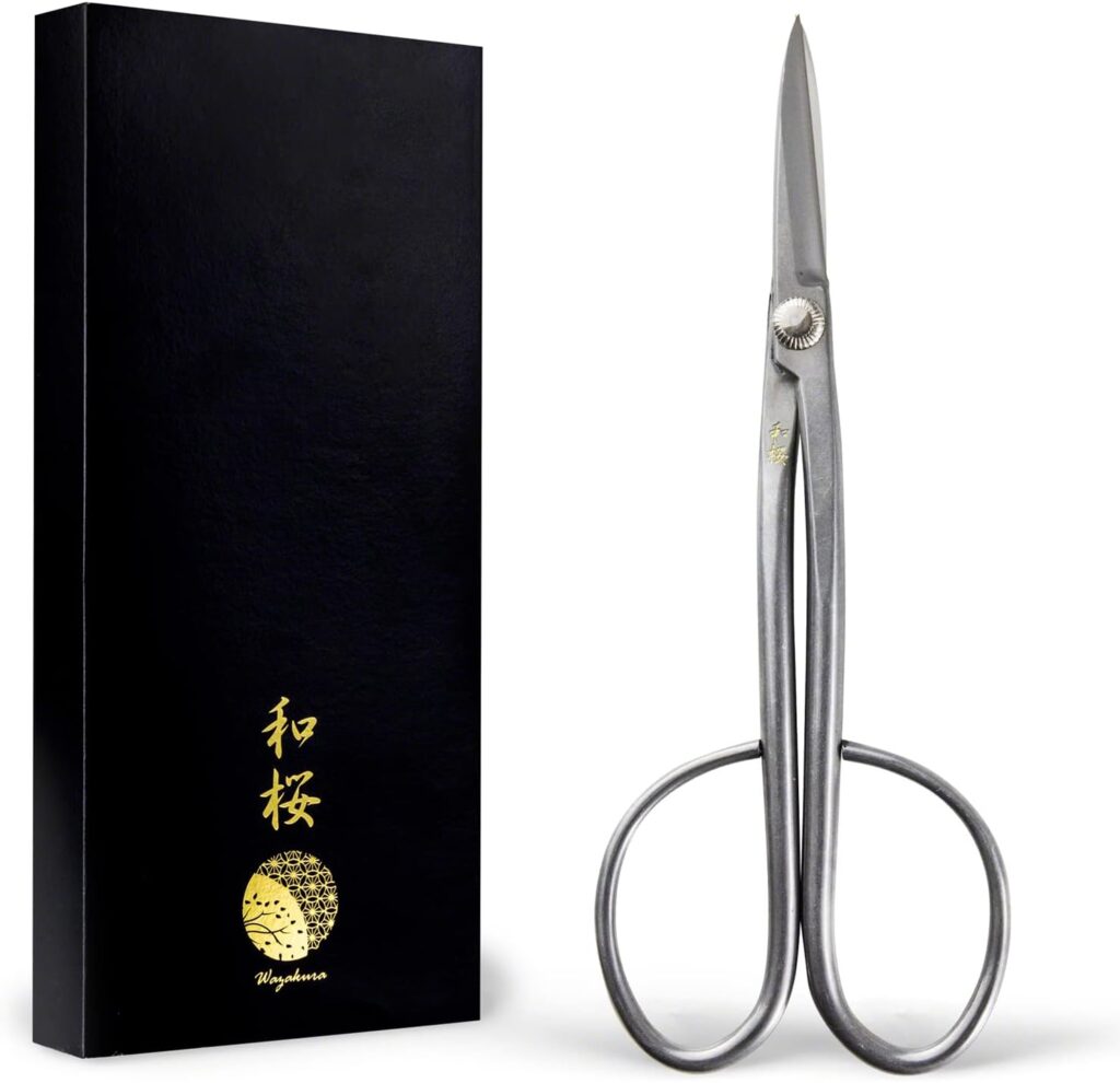 Wazakura Yasugi Stainless Steel Made in Japan Twig Bonsai Scissors 8.27 (210 mm), Japanese Garden Pruning Snip Tools Shears, Flower Herb Trimming Shears (Yasugi Stainless Steel Twig Scissors)