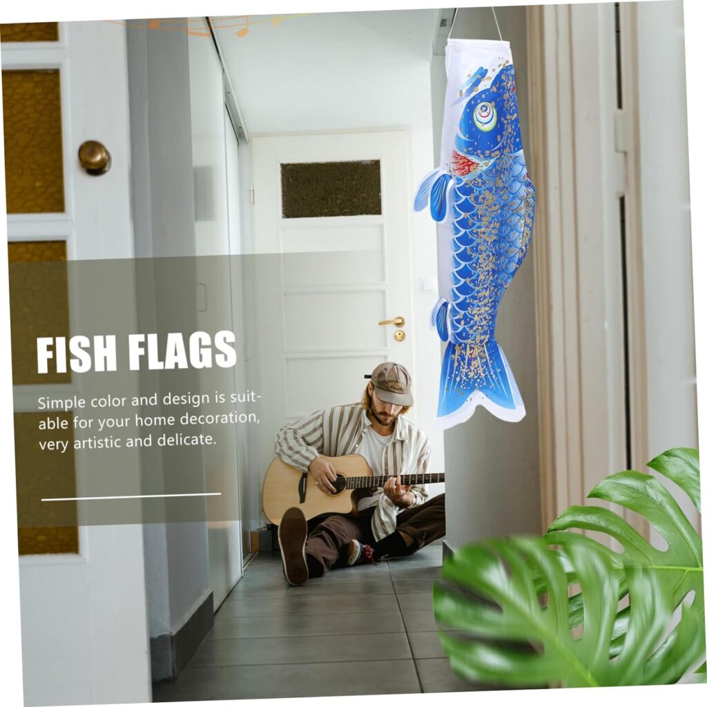 Decor for Home Windsock Flags for outside Izakaya Carp Windsock Fish Decor Japanese Garden Flag Fish Flag Streamer Japanese Carp Windsock Streamer Carp Banner 3d Wind Vane Bronzing