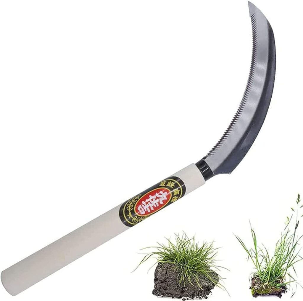 Kana Hoe 217 Japanese Garden Tool - Hand Hoe/Sickle is Perfect for Weeding and Cultivating. The Blade Edge is Very Sharp., Beige-a,