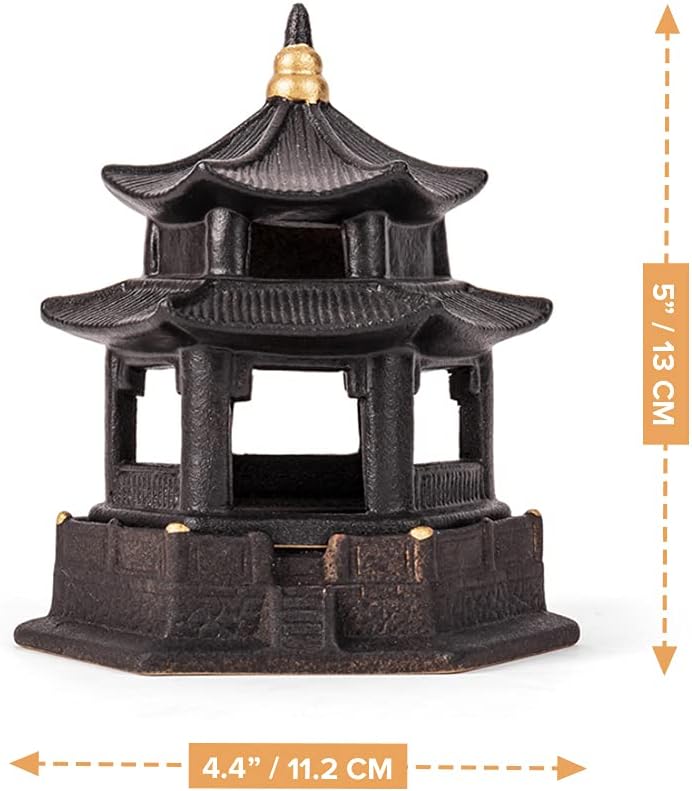 Mini Pagoda Lantern Stand - Asian Garden Decor - Japanese Decor Incense Burner - Zen Garden Sculptures  Statues - Tabletop Pagoda Lantern Decor - Candle Holder - Feng Shui Yard Art - Oriental Decor