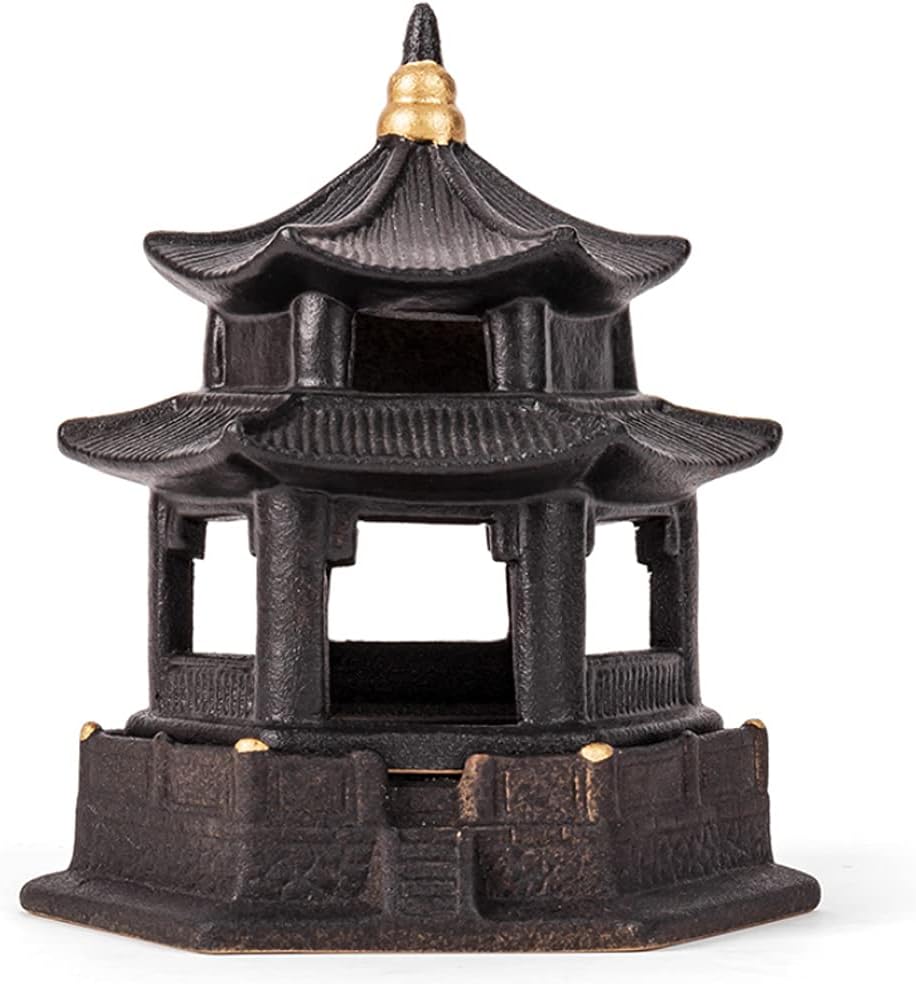 Mini Pagoda Lantern Stand - Asian Garden Decor - Japanese Decor Incense Burner - Zen Garden Sculptures  Statues - Tabletop Pagoda Lantern Decor - Candle Holder - Feng Shui Yard Art - Oriental Decor