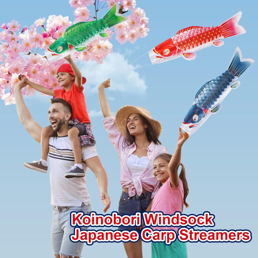 6pcs/Set Japanese Carp Flag Streamer Koinobori Windsock Wind Koi Fish Flag Sailfish Kite 70x18cm Home Outdoor Hanging Decoration for Sushi Bar Izakaya Celebrate Childrens Boys Day