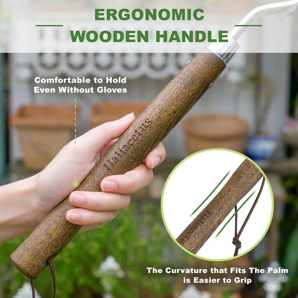 Gardening Sickle Hoe, Japanese Bent Angle Weeding Sickle, Stainless Steel Weed Hoe Scraper