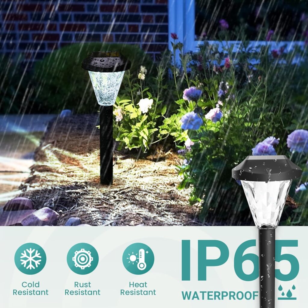 GIGALUMI 16 Pack Solar Lights Outdoor Waterproof,New Upgraded Solar Lights for Outside,Solar Grden Lights,Solar Outdoor Lights for Patio,Lawn,Yard and Landscape