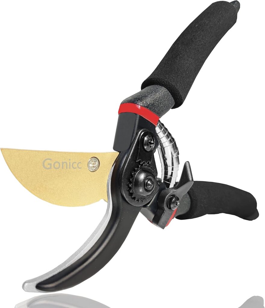 gonicc 8 Professional Premium Titanium Bypass Pruning Shears (GPPS-1003), Hand Pruners, Garden Clippers.