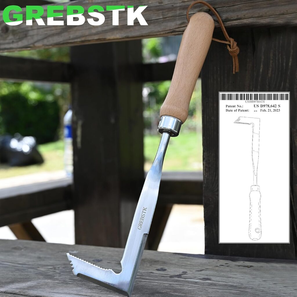 GREBSTK Crack Weeder Crevice Weeding Tool Manual Weeder Beech Handle Lawn Yard Gardening Tool