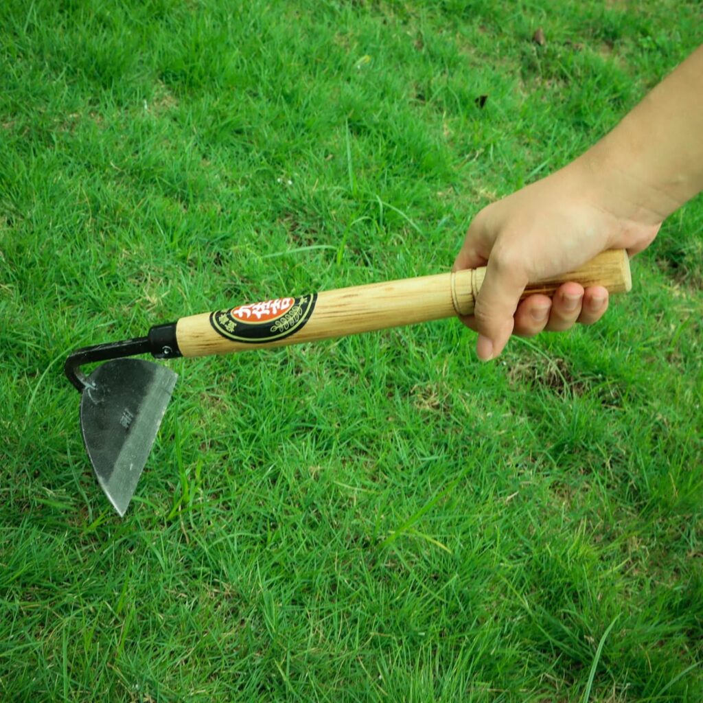 Kana Hoe 217 Japanese Garden Tool - Hand Hoe/Sickle is Perfect for Weeding and Cultivating. The Blade Edge is Very Sharp. (Beige-007)