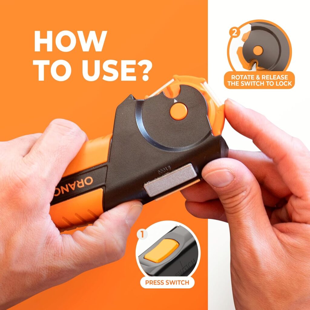 Orange Ninja All-in-1 Garden Tool  Knife Sharpener for Lawn Mower Blade,Scissors, Axe, Hatchet, Machete, Pruner, Hedge Shears by Sharp Pebble