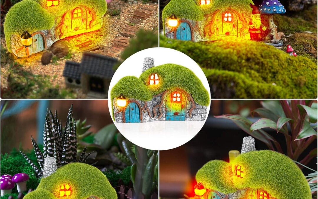 Outdoor Figurine Lights Garden House Statue Review