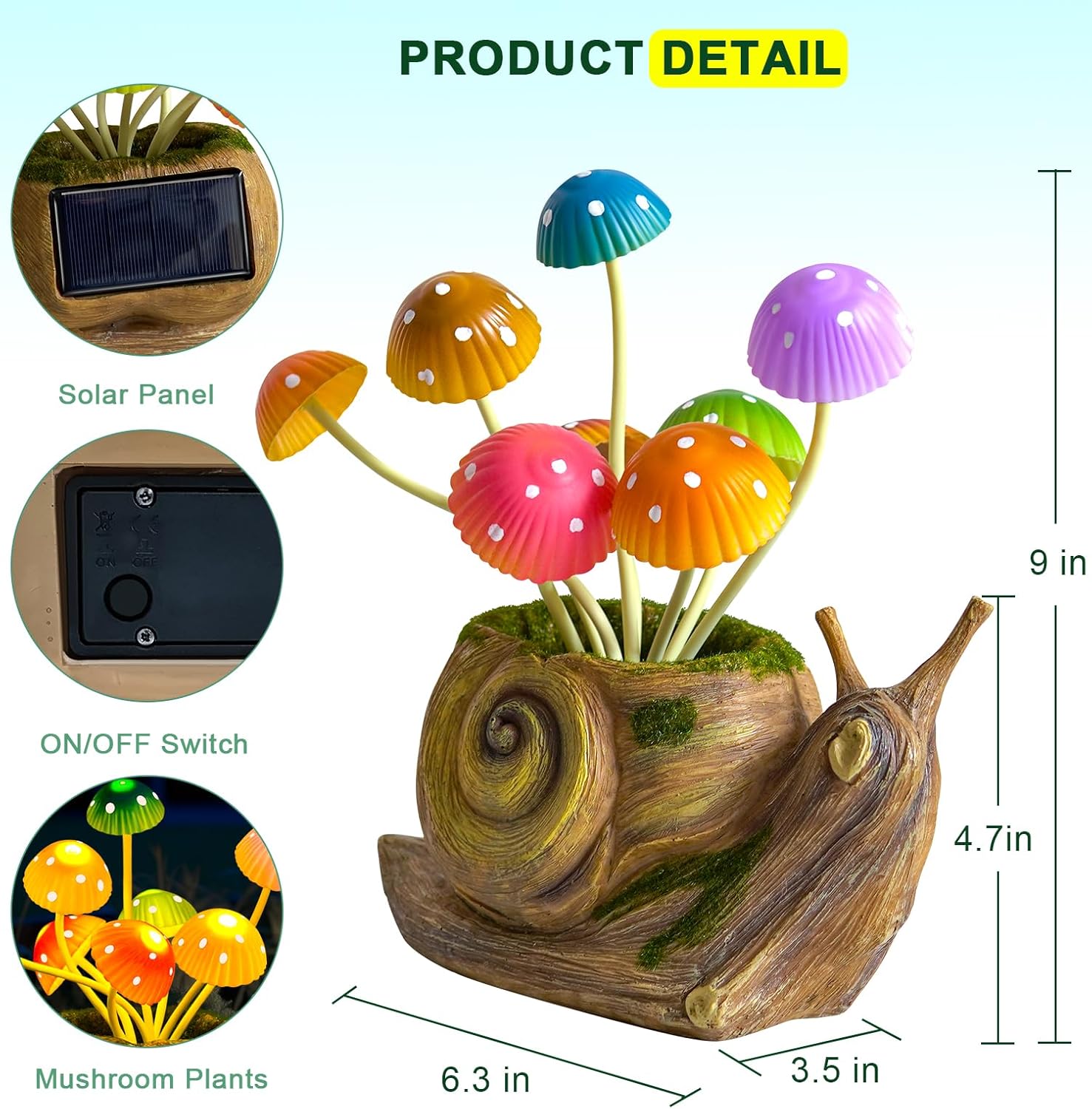 Solar Lights Outdoor Garden Statue Snail Review - Japanese Garden Craft