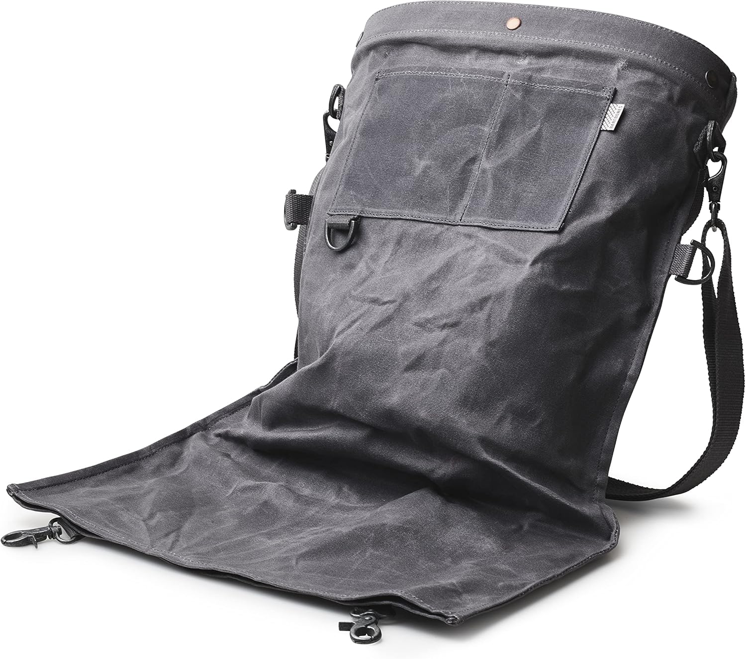 Barebones Harvesting and Gathering Bag - Foraging, Harvest and Fruit Picking Bag with Convertible Straps - Water-Resistant Waxed Canvas Gardening Tool Bag (Slate Gray)