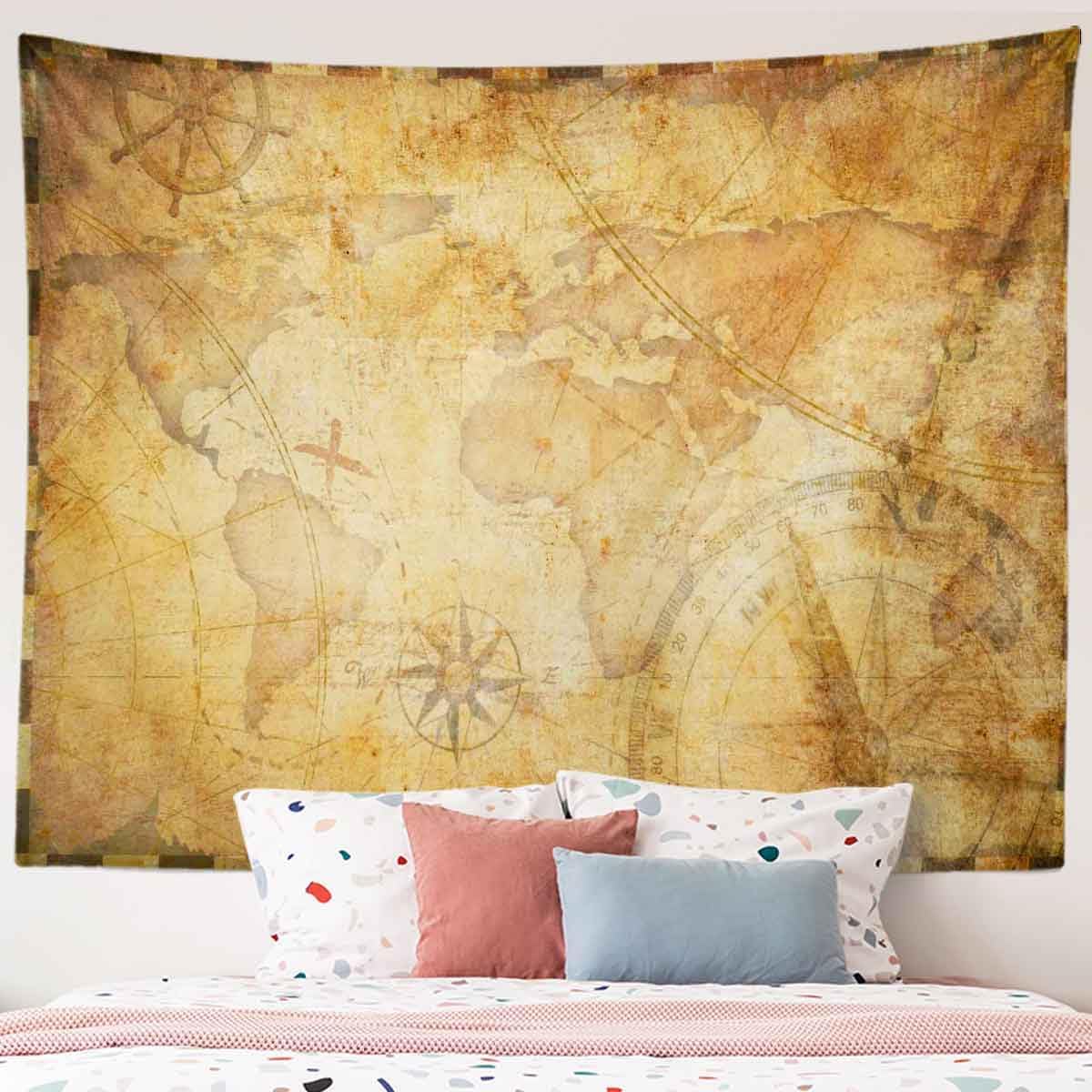 BULOR Japan Garden Landscape Tapestry Retro Park Waterfall Maple Trees Kyoto Travel Wall Hangings Tapestry for Kids Baby Birthday Bedroom Living Room Dorm Background 80x60inch