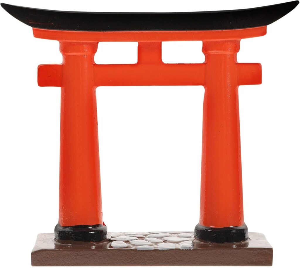 HANABASS Japanese Torii Gate Miniature Shrine Fairy Garden Decor Zen Garden Japan Torii Gate Bridge Landscape Ornament for Aquarium Fish Tank Decor