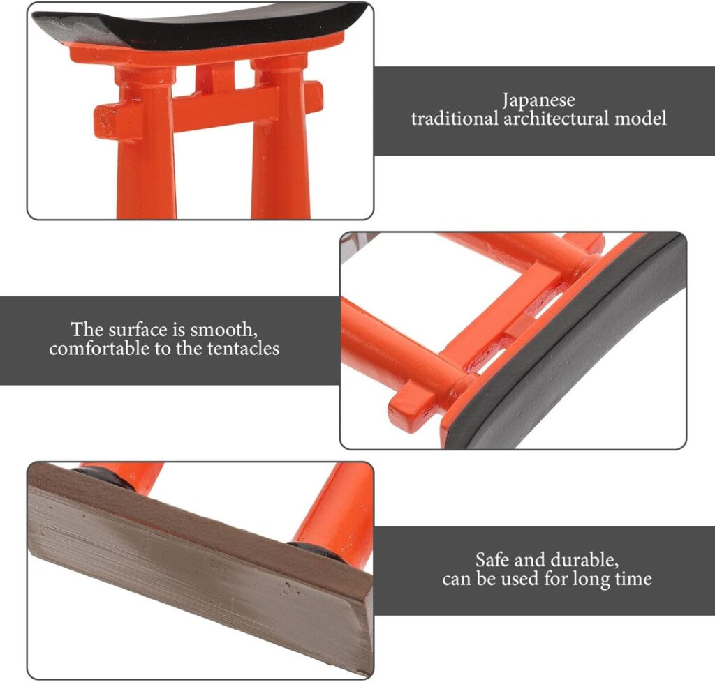 HANABASS Japanese Torii Gate Miniature Shrine Fairy Garden Decor Zen Garden Japan Torii Gate Bridge Landscape Ornament for Aquarium Fish Tank Decor