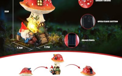 Solar Mushroom Gnome Garden Outdoor Statues Review