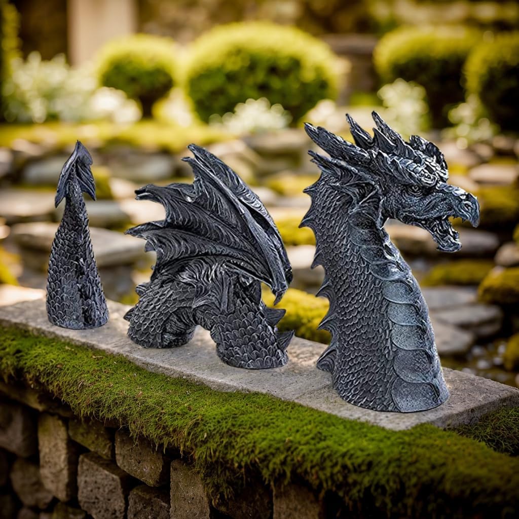 The Gothic Dragon Garden Statues, 13Inch Dragon Animal Figures,Ornaments for Patio,The Office Decoration Proce