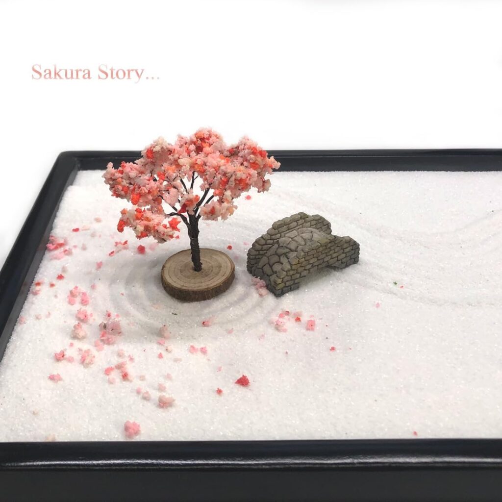 Zen Garden for Desk, Japanese Zen Garden Kit with Sand Stamp Sphere and Essential Accessories, Mini Zen Sandbox office Decor Kit for Relaxation, Meditation Gift
