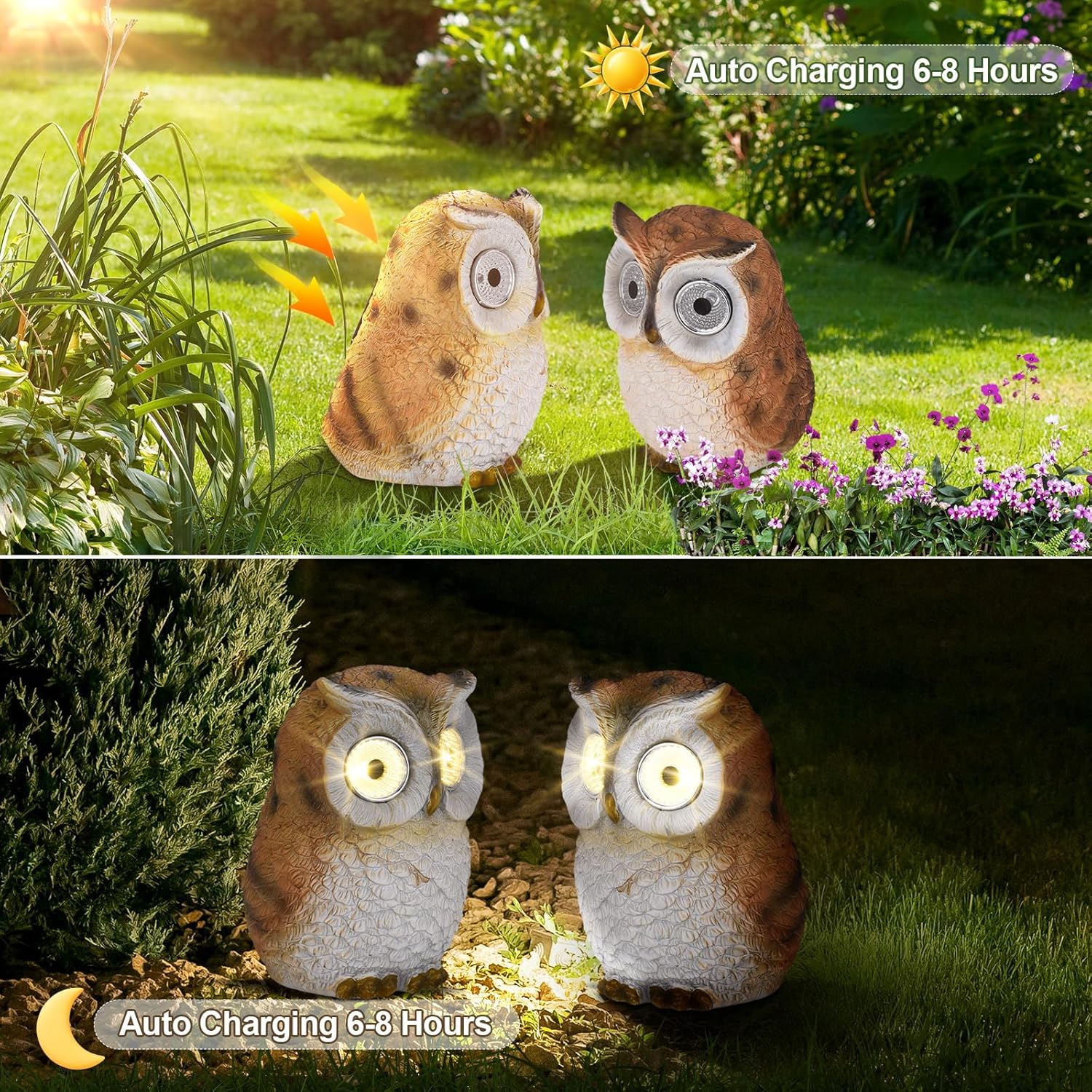 Garden Statues Snail Figurines with Solar LED Lights, Unique Animal Statues Lights Housewarming Sculpture Gifts for Outdoor Decorations, Garden, Patio, Balcony, Yard, Lawn Ornament