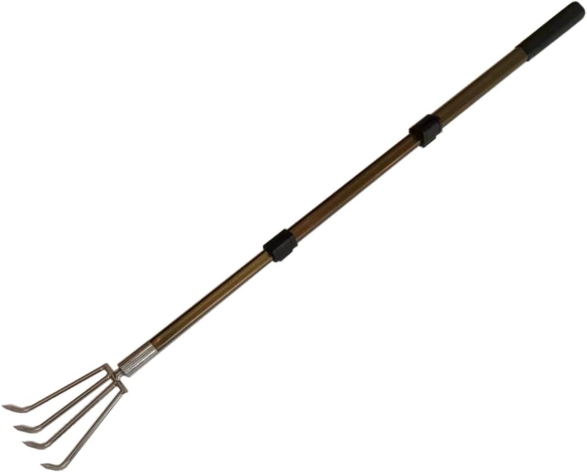 Stainless Steel Garden Claw rake Multifunctional rake, Lengthened Aluminum Alloy Handle, can be Used for Weeding and loosening The Soil in The Garden, and can Also be Used for Treasure Digging