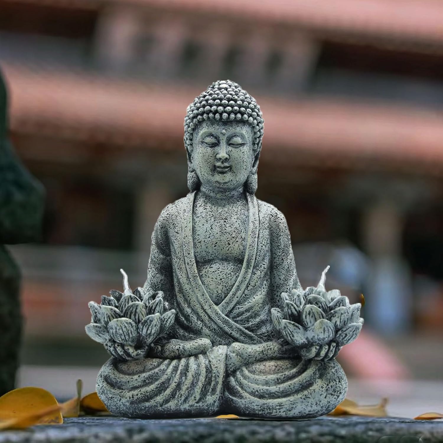 Meditating Buddha Statue for Home Decor and Garden Decor - Zen Garden Statues with Solar Lotus Lights, Buddha Decor Outdoor Statues Yoga Meditation Gifts Ideas for Women, Mom