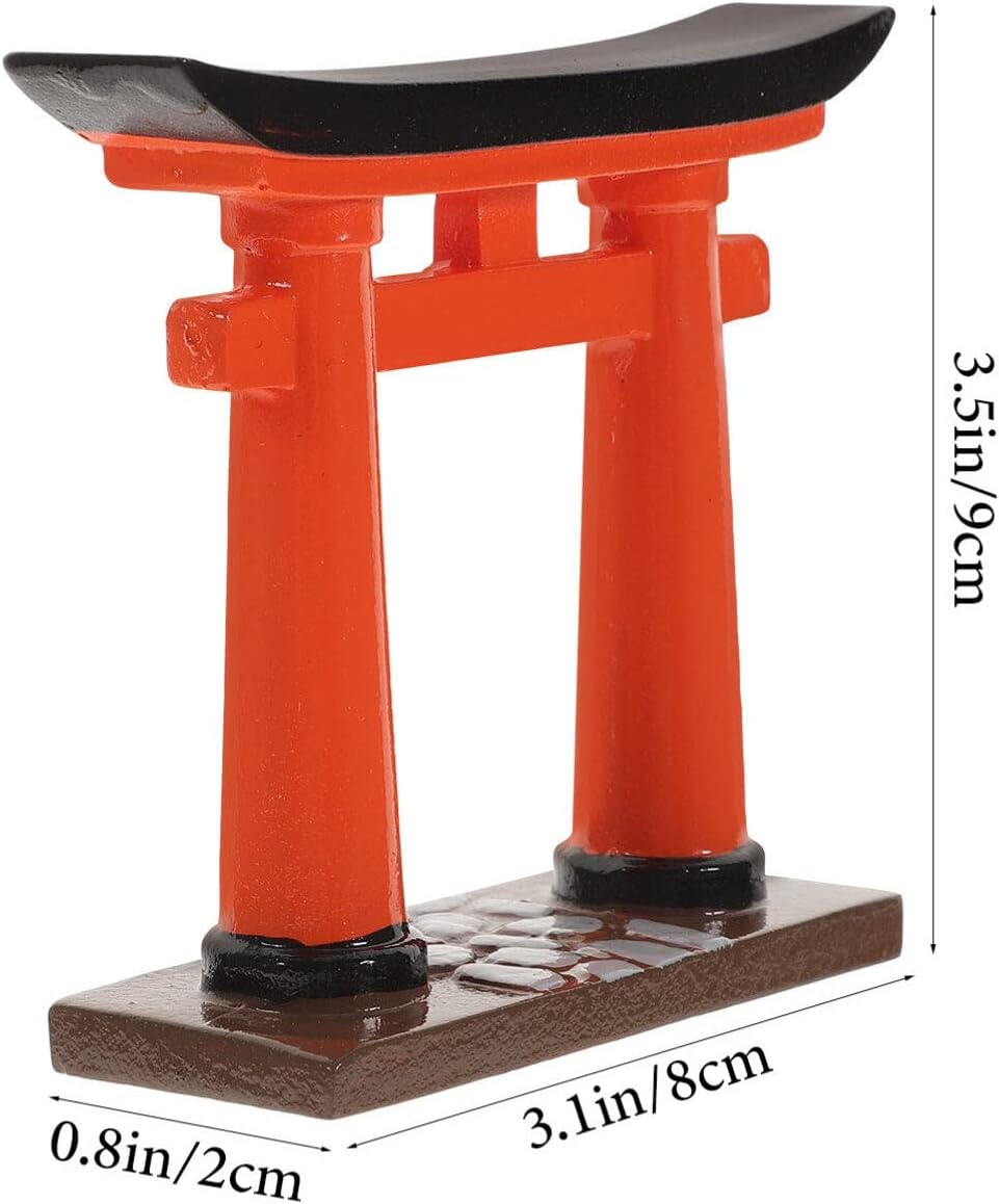 Miniature Torii Gate Miniature Red Japanese Shinto Torii Gate Shinto Altar Shelf Miniature Shrine Japan Traditional Blessing Door Zen Garden Fish Tank Decor Zen Garden Torii Gate