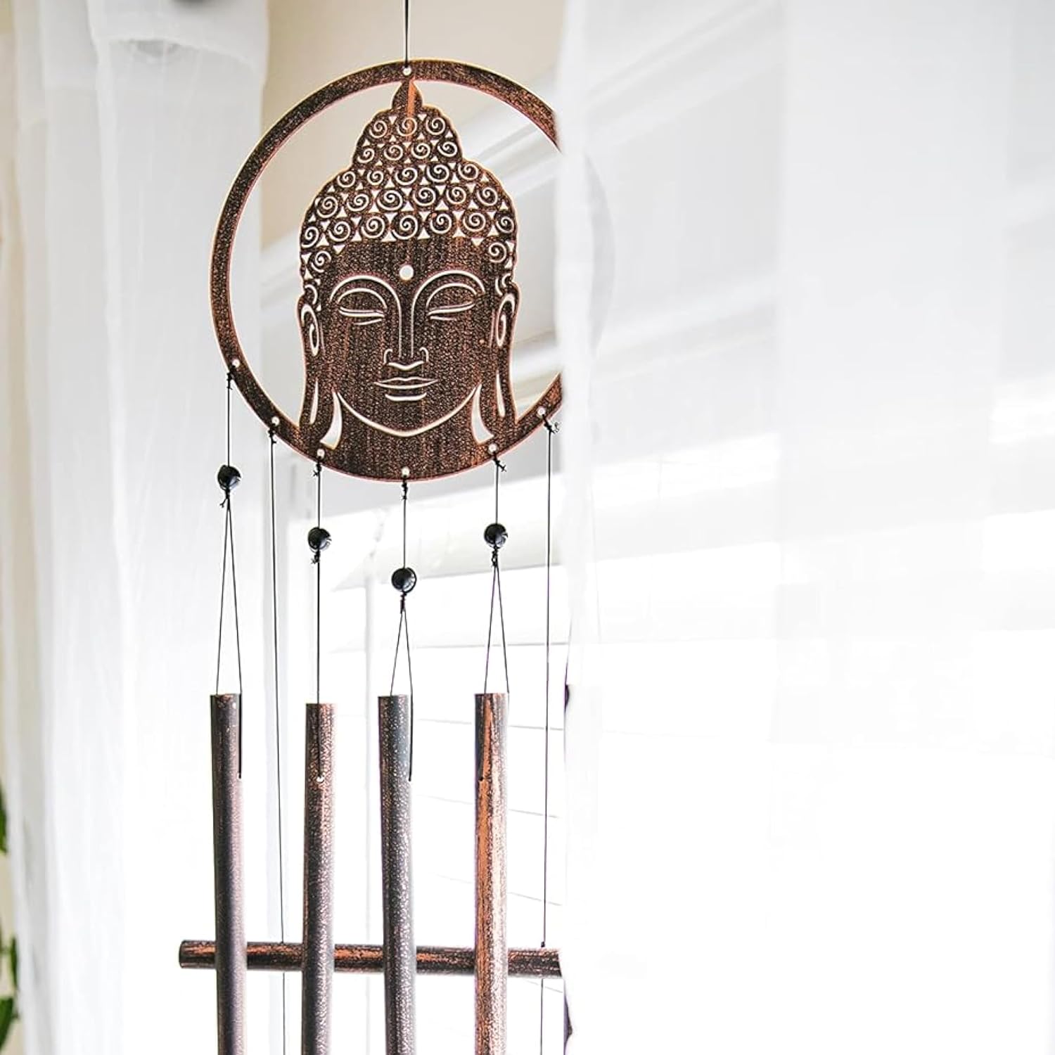 VP Home 31-inch Rustic Zen Buddha Wind Chimes for Outside Unique Zen Buddha Windchimes Outdoor Decorations Garden Decor Buddha Gift for Women, Mom, Grandma, Unisex