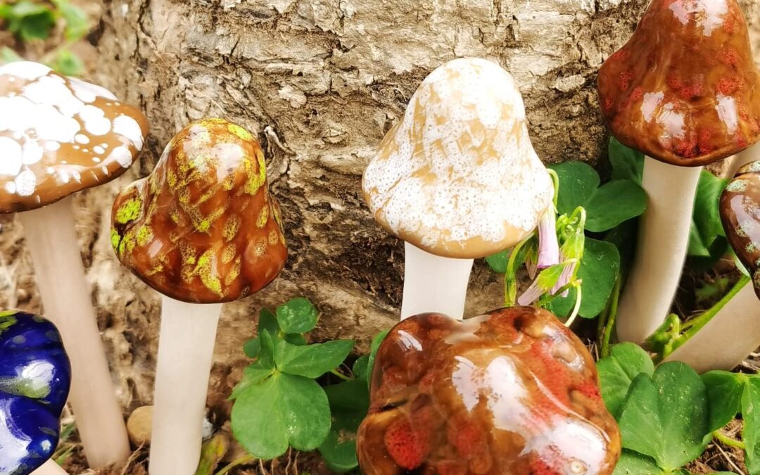 8PCS Ceramic Mushroom Statue Review