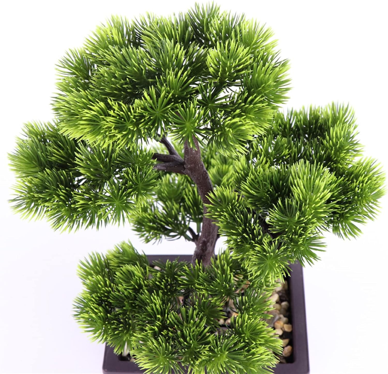 Artificial Bonsai Tree Fake Plant Decoration Potted Tree Small Faux House Plants Plastic Japanese Pine for Home Indoor Office Fairy Garden Windowsill Desktop Display Zen Decor