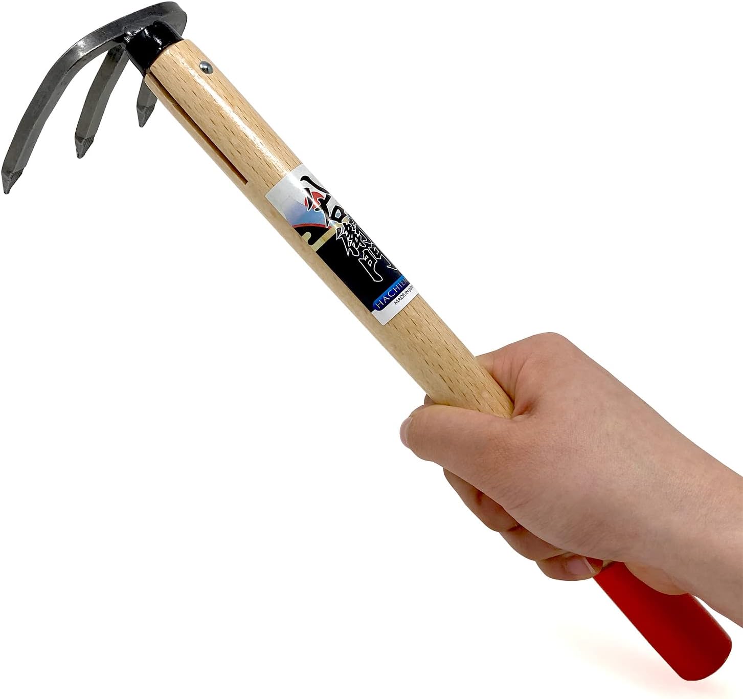 HACHIEMON Japanese Craftsmanship Garden Tool Hand Cultivator Rake Tiller Tool - Durable and Lightweight - Made in Japan