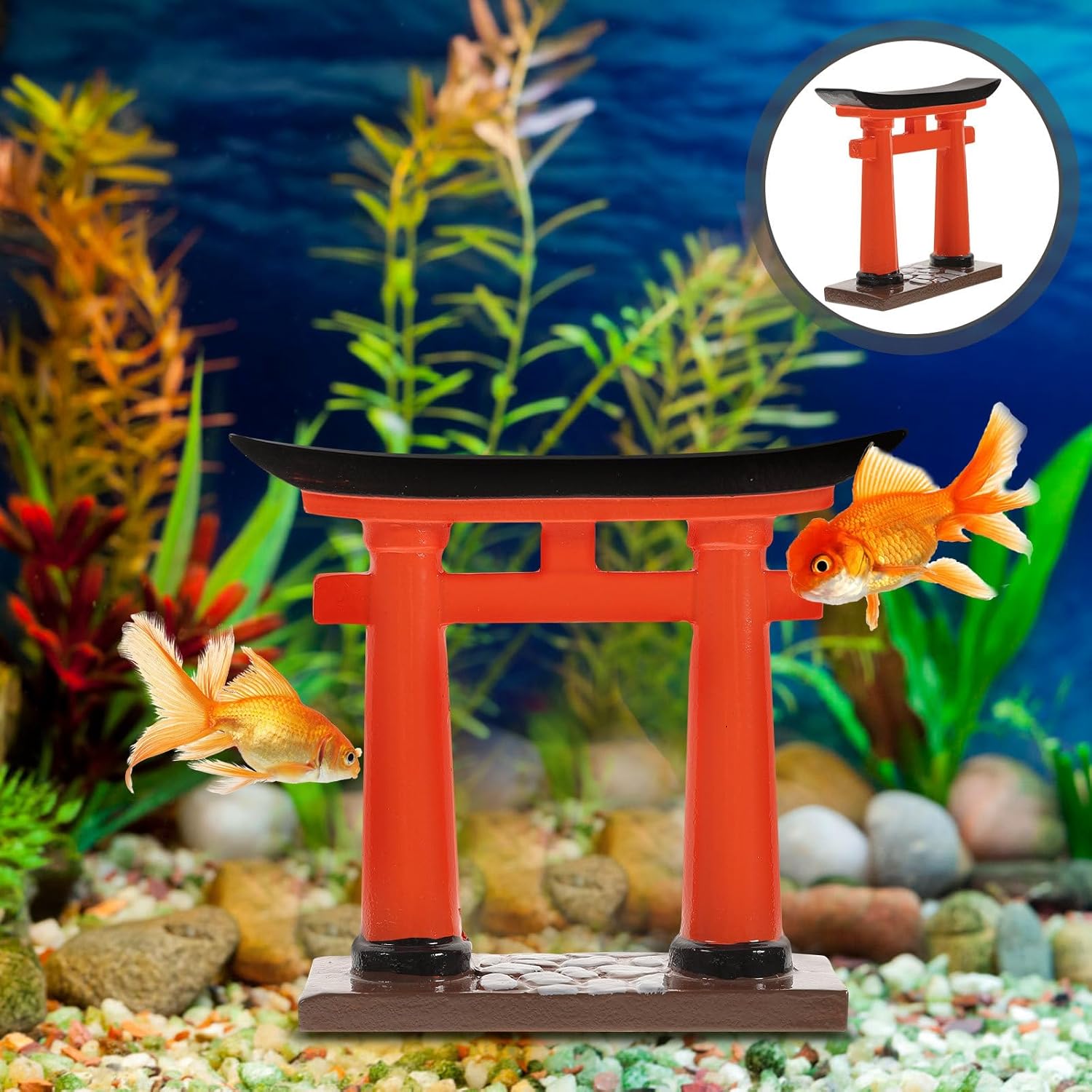 IMIKEYA Japanese Torii Gate Fish Tank Decoration Bonsai Torii Fish Aquarium Decoration Chinese Decor Mini Torii Gate Model Terrarium Fairy Gardens Supplies Aquarium Landscape Prop The Bird