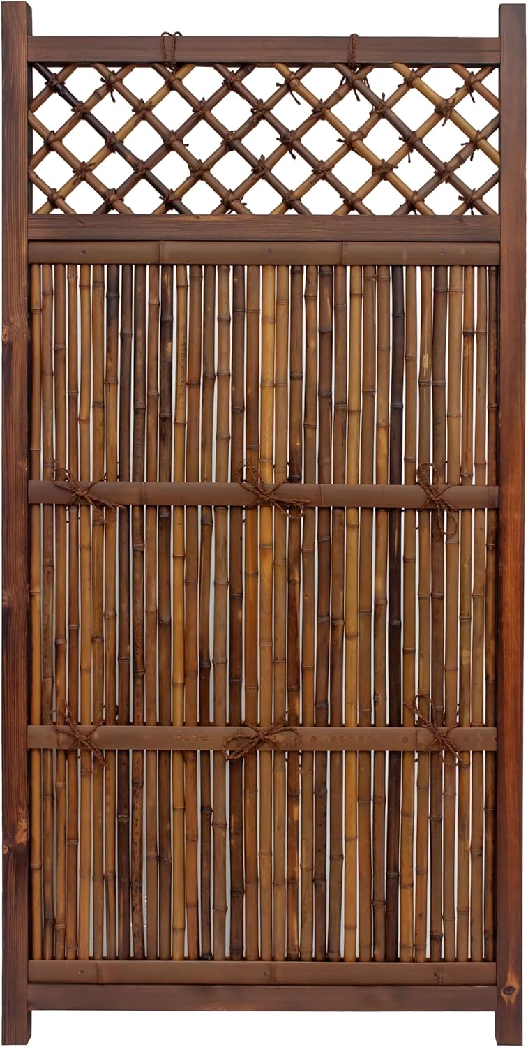 Red Lantern 4 x 3 ft. Japanese Bamboo Zen Garden Fence Panel, 4ft. x 3ft